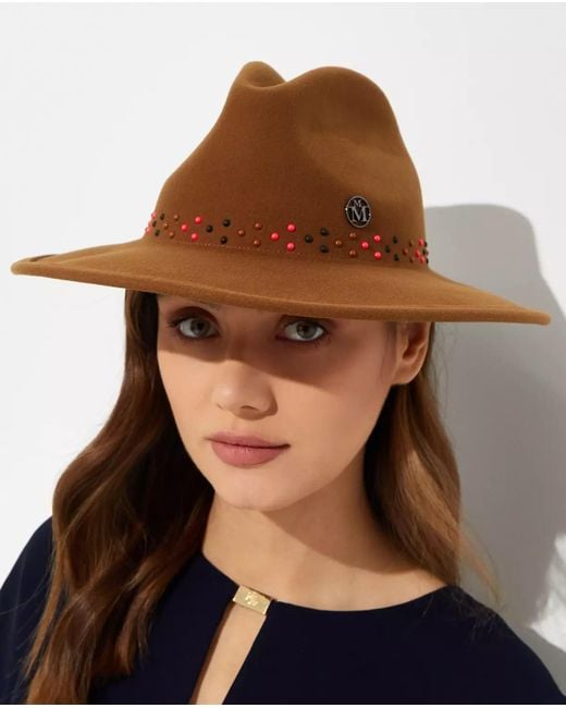 Maison Michel Brown Logo Hat