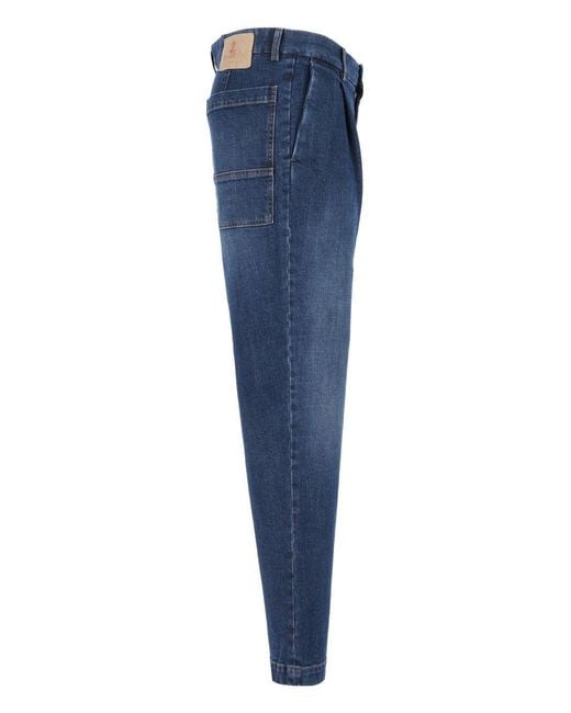 Barena Blue Mazenga Pleated Denim Pants for men