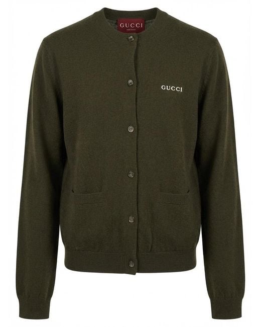 Gucci Green Cashmere Silk Cardigan