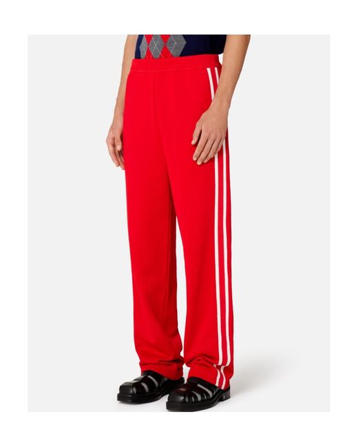 AMI Red Side-Stripe Drawstring Track Pants for men
