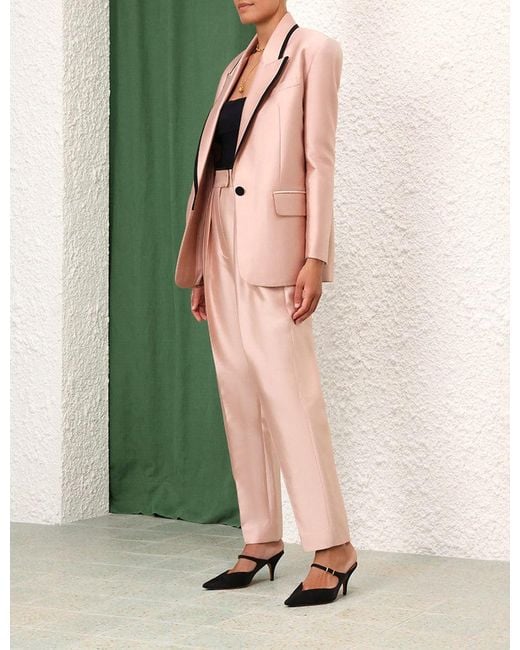 Zimmermann Pink Long-Sleeved Wool Casual Jacket