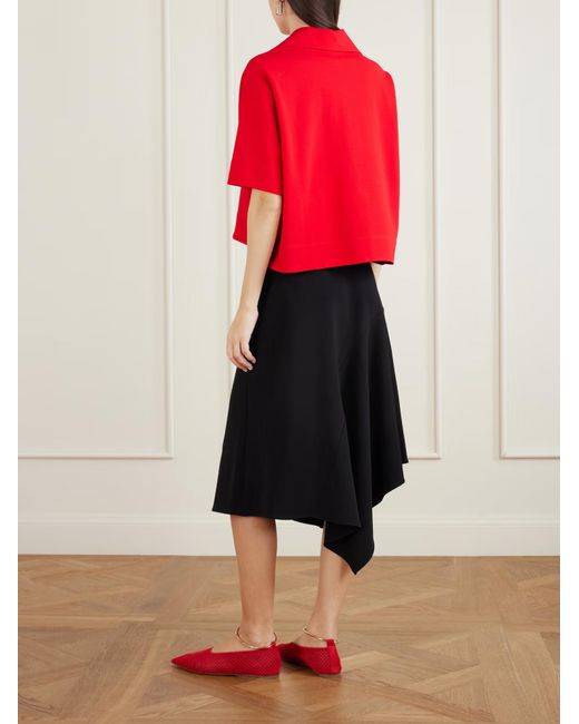 Jil Sander Red Short Sleeve V-Neck T-Shirt
