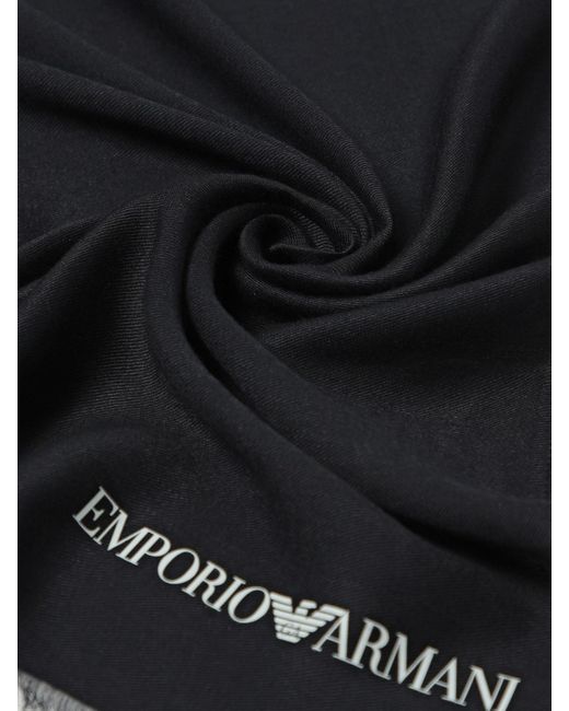 Emporio Armani Black Blended-Fabric Scarf for men