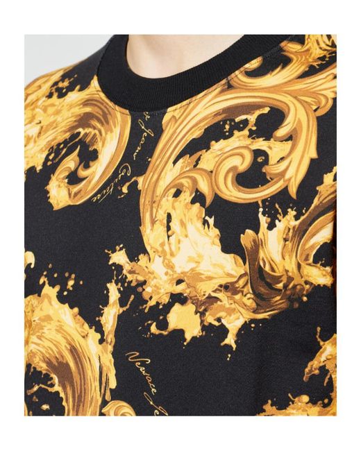 Versace Jeans Blue Couture Barocco Pattern Crewneck Sweatshirt for men