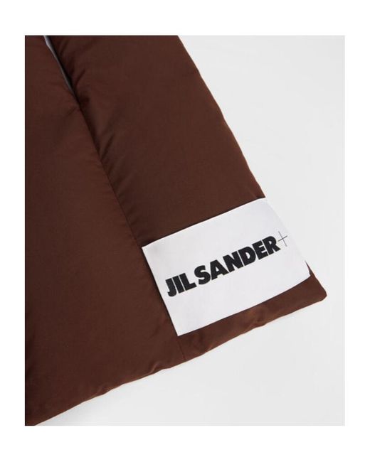 Jil Sander Brown Logo-Patch Padded Scarf