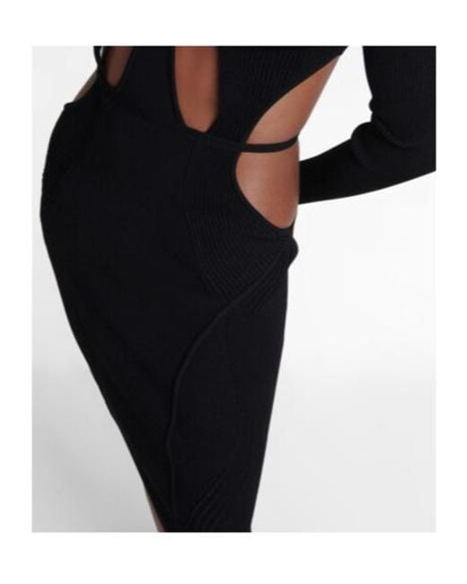 Nensi Dojaka Black Cutout Midi Dress