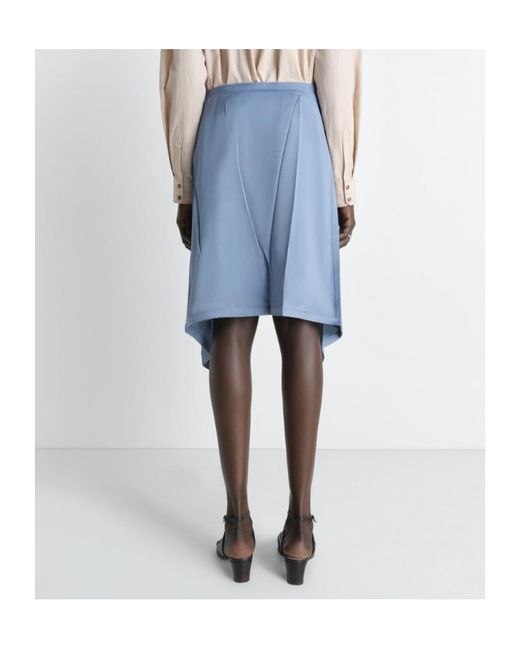Lemaire Blue Pleated Asymmetric Skirt