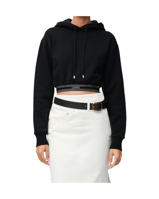 Loewe Black Cropped Hoodie