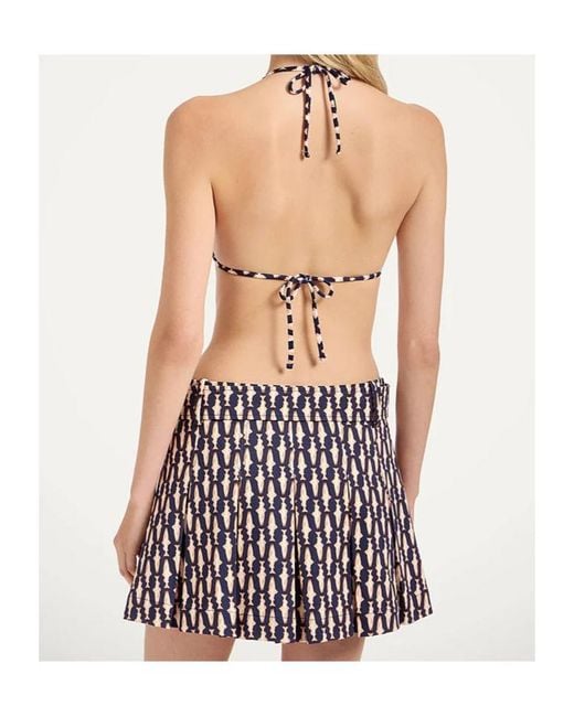 LaDoubleJ White Fish-Print Triangle Bikini Top