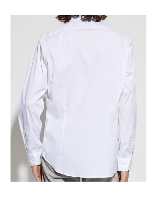 Eleventy White Spread-Collar Shirt for men