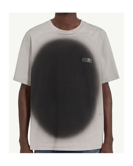 MM6 by Maison Margiela Gray Crew-Neck Graphic T-Shirt for men