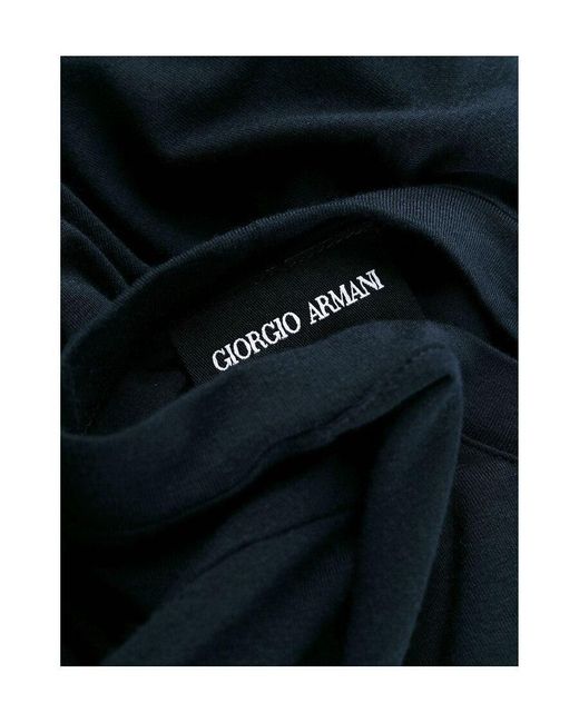 Giorgio Armani Blue Crewneck Long-Sleeved T-Shirt for men
