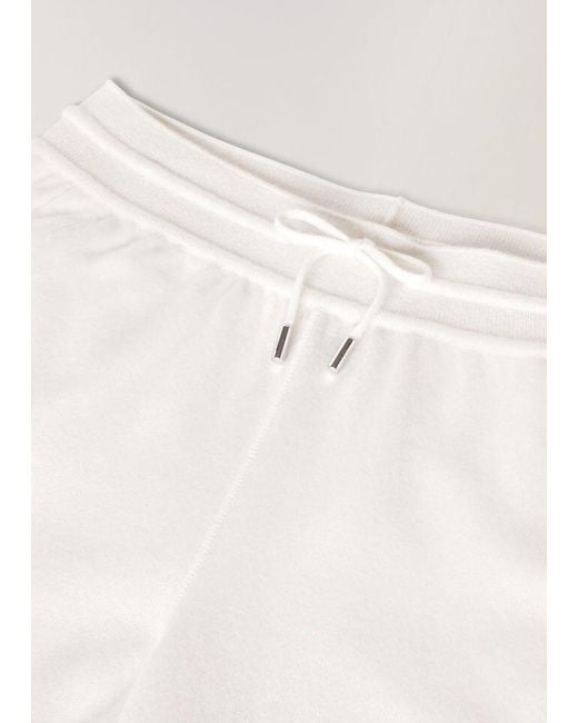Loro Piana White Straight-Leg Drawstring Knitted Trousers
