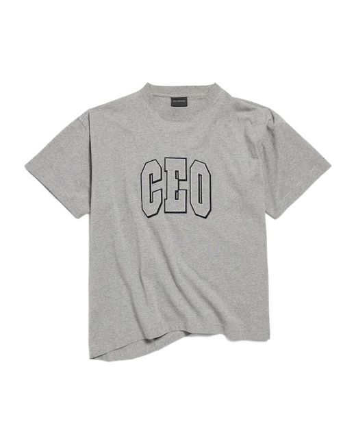◆BALENCIAGA◆ Ceo Team Logo Boxy Tシャツ【送料/関税込み】 Balenciaga Ceo Team Logo Boxy T-Shirt in Gray for Men | Lyst