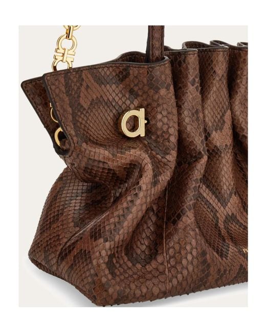 Ferragamo Brown Ferragamo Soft-Bag (S)