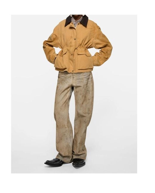 Acne Natural Drawstring Detailed Long Sleeved Jacket