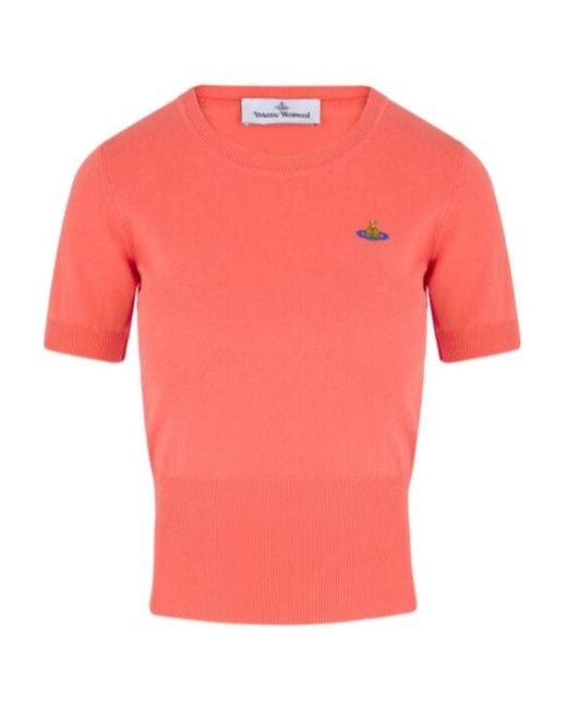Vivienne Westwood Pink Orb Embroidered Knitted Top