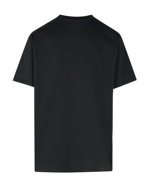 Balmain Black Logo Printed Crewneck T-Shirt for men