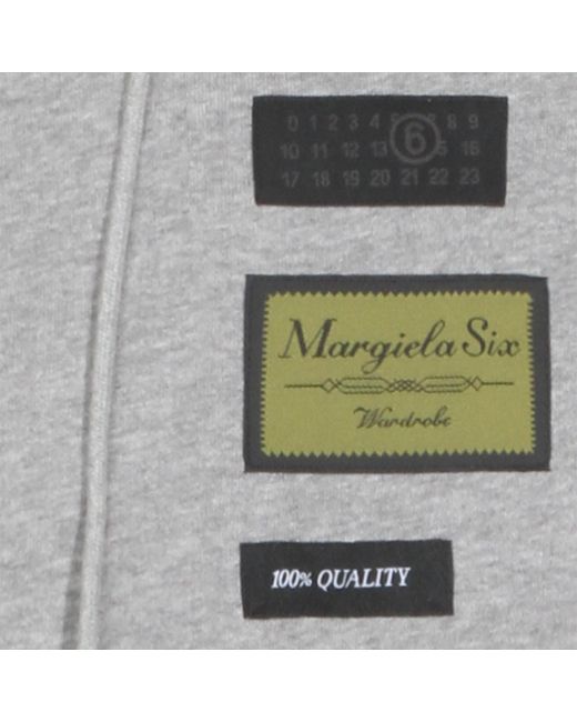 MM6 by Maison Margiela Gray Logo Patch Hoodie for men