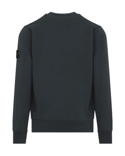 Stone Island Blue Logo-Patch Sweatshirt for men