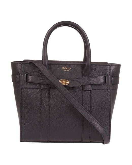 Mulberry Black Mini Zipped Bayswater Pelle