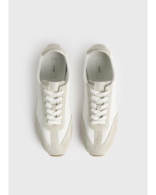 Totême White Totême Low-Top Lace-Up Sneakers