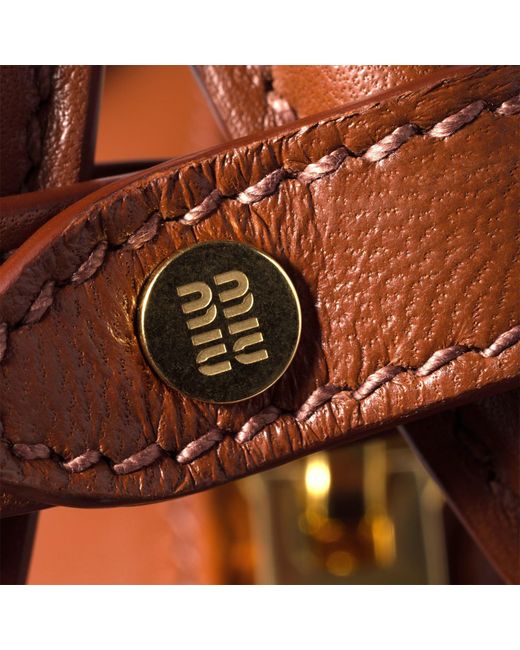 Miu Miu Brown Quilted Top-Handle Tote Bag