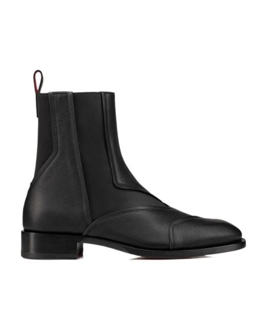 Christian Louboutin Black Boabi Leather Chelsea Boots for men