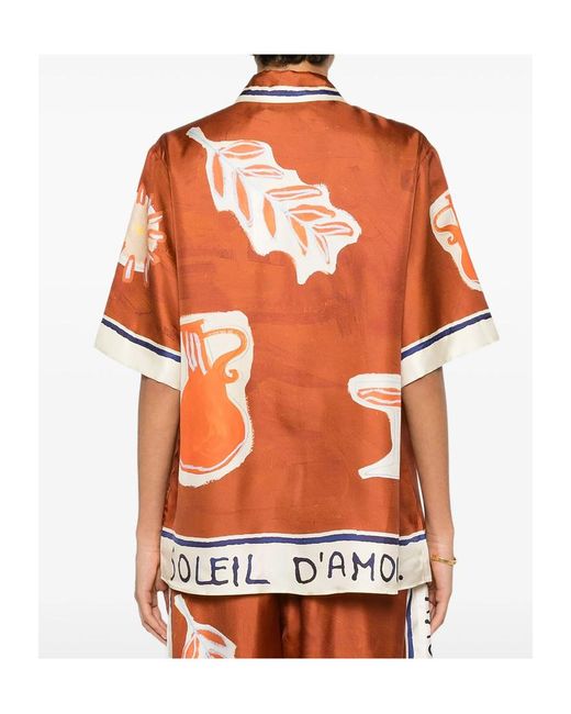 ALÉMAIS Orange Soleil Damour Graphic-Print Shirt