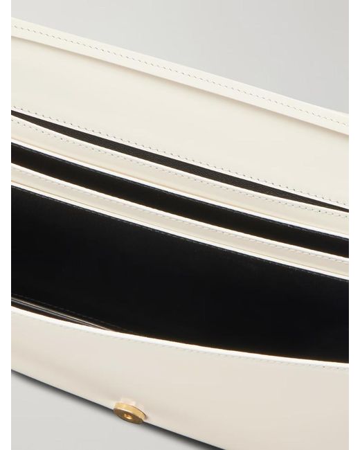 Jil Sander White File Medium Leather Shoulder Bag