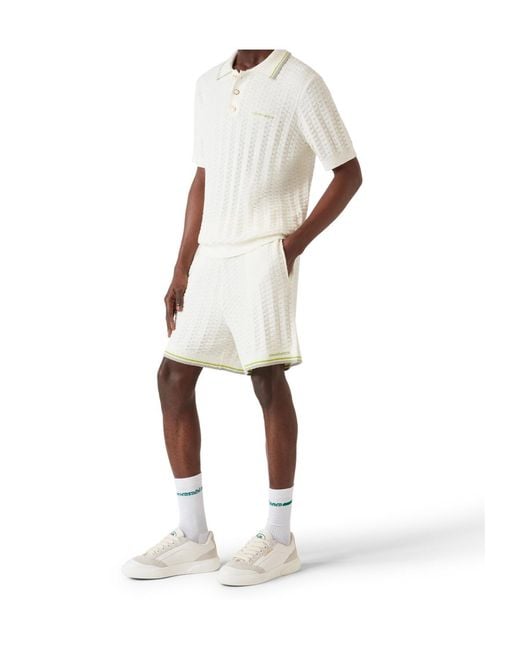 Casablanca White Tennis Boucle Polo Shirt for men