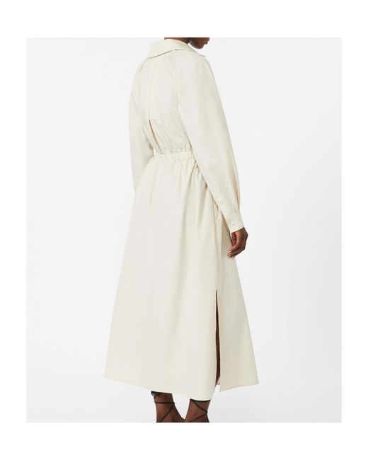 Max Mara White Drawstring Chemisier Dress