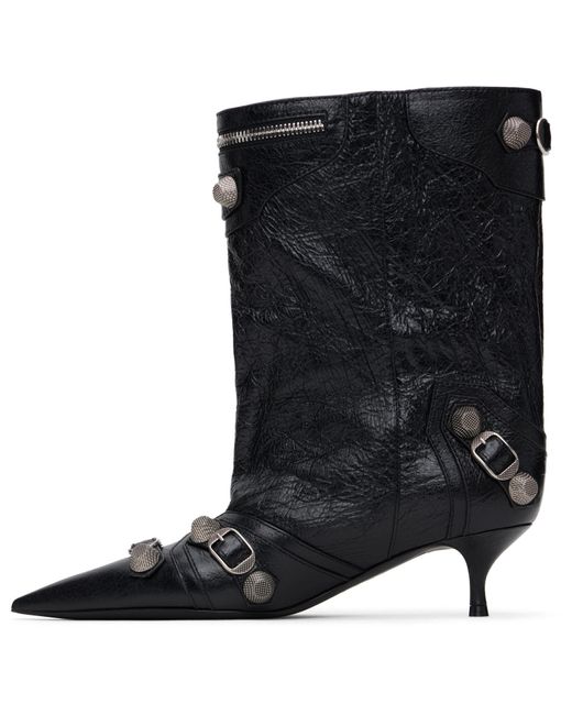 Balenciaga Black Cagole Wide Boots