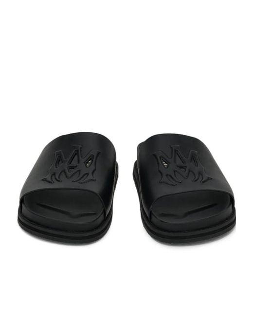 Amiri Black Ma Logo Slides for men