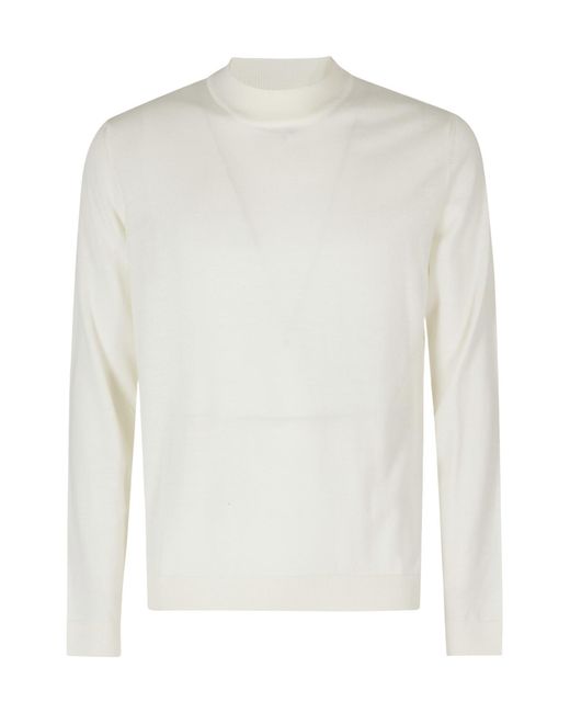 Roberto Collina White Turtleneck Sweater for men