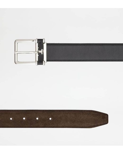 Tod's White Reversible Leather Belt for men