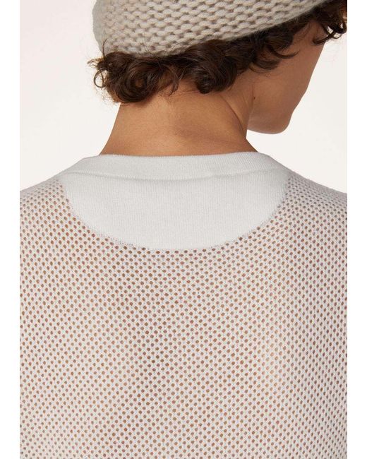 Loro Piana Natural Round Collar Long Sleeve Sweater