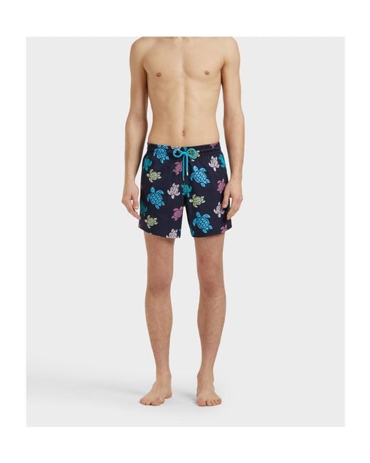 Vilebrequin Blue Turtle-Print Swim Shorts for men