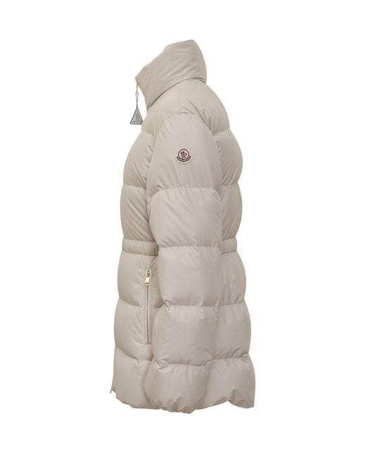 Moncler White Brossette Zip-Up Puffer Jacket