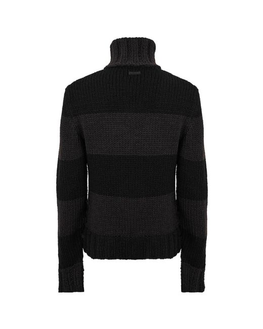 Dolce & Gabbana Black High-Necked Knit Sweater for men