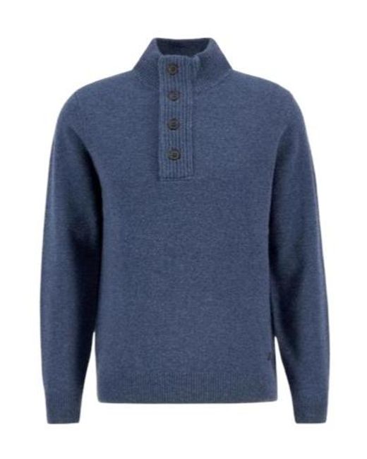 Barbour Blue Button-Down Sweater for men