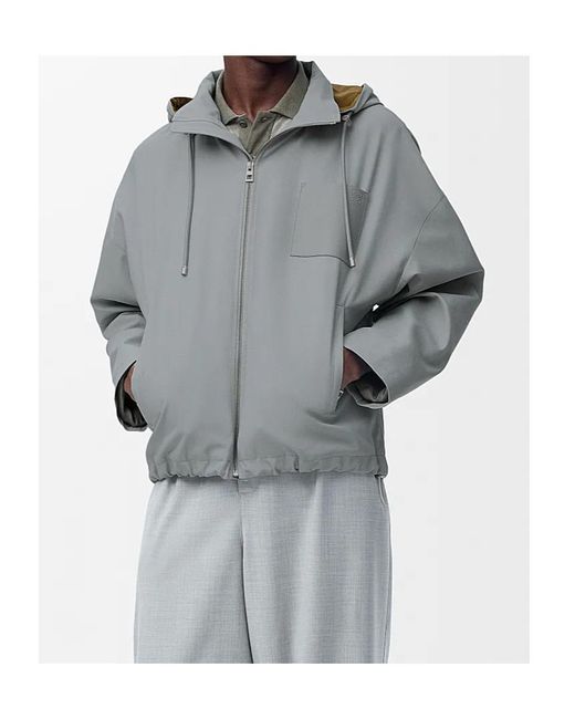 Loewe Gray Hooded Jacket for men