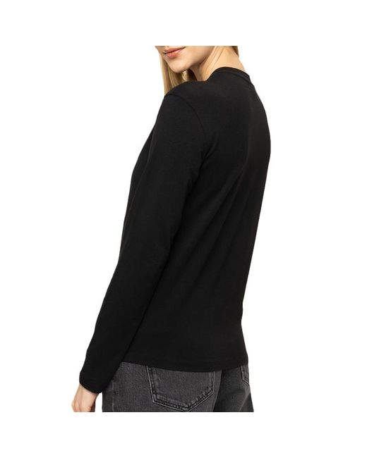 Emporio Armani Black Logo Long-Sleeved Round-Neck T-Shirt
