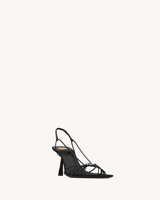 Saint Laurent Metallic Leather Jerry Slingback Sandals 80