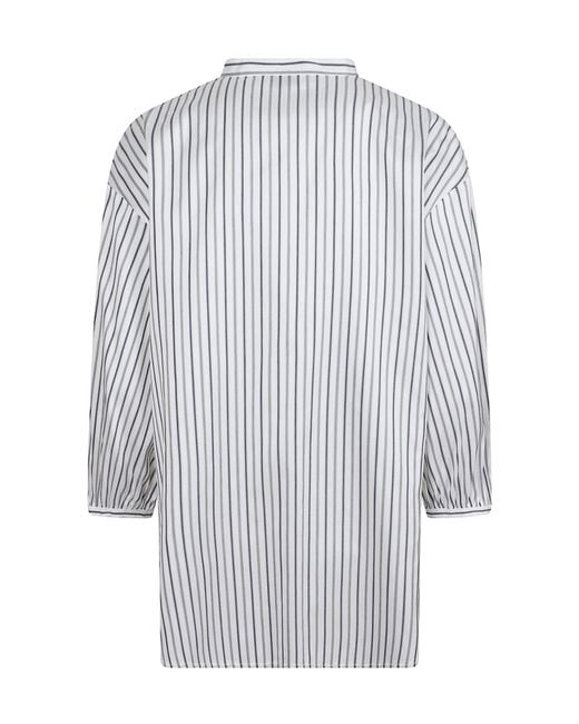 Peserico Gray Striped Longline Shirt