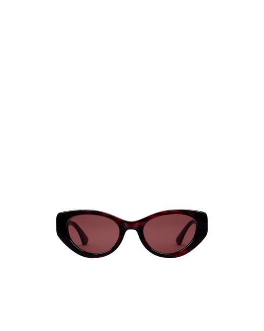 Gucci Purple Eyewear Oval Frame Sunglasses
