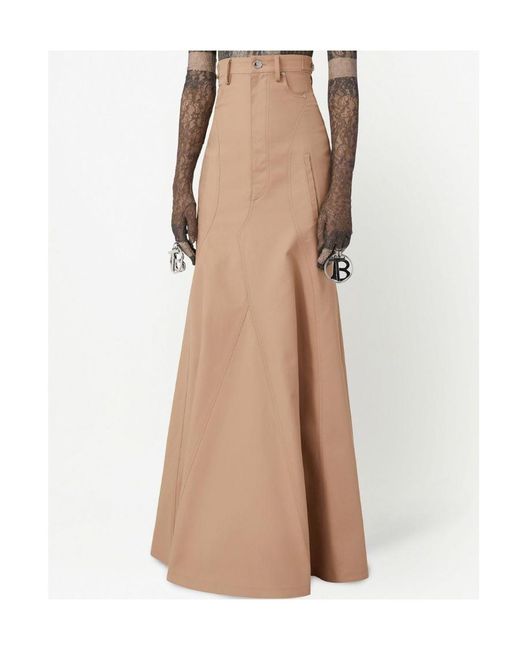 Burberry Natural High-Waist Flared Skirt