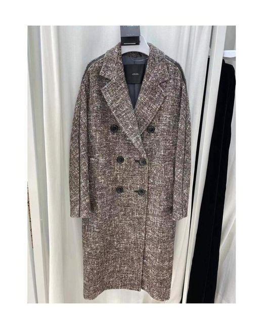 Max Mara Brown Teatino Double-Breasted Wool Long Coat