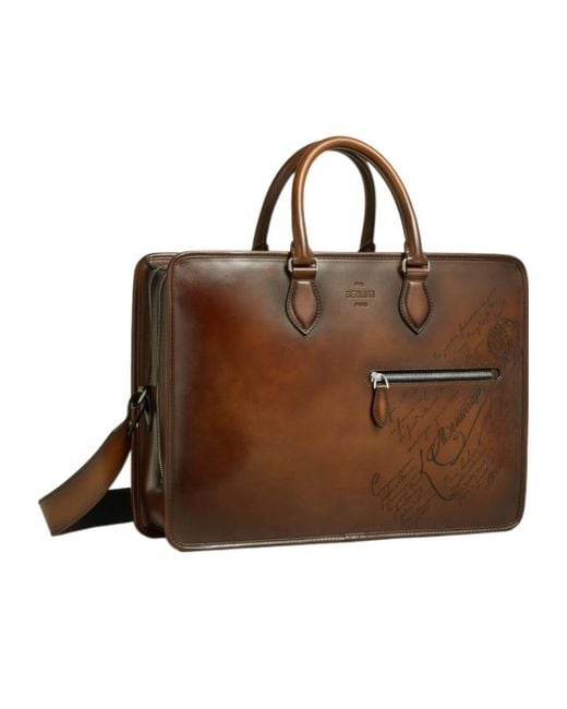 Berluti Brown Deux Jours Briefcase for men