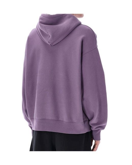 Stussy Purple Drawstring Hooded Sweatshirt for men